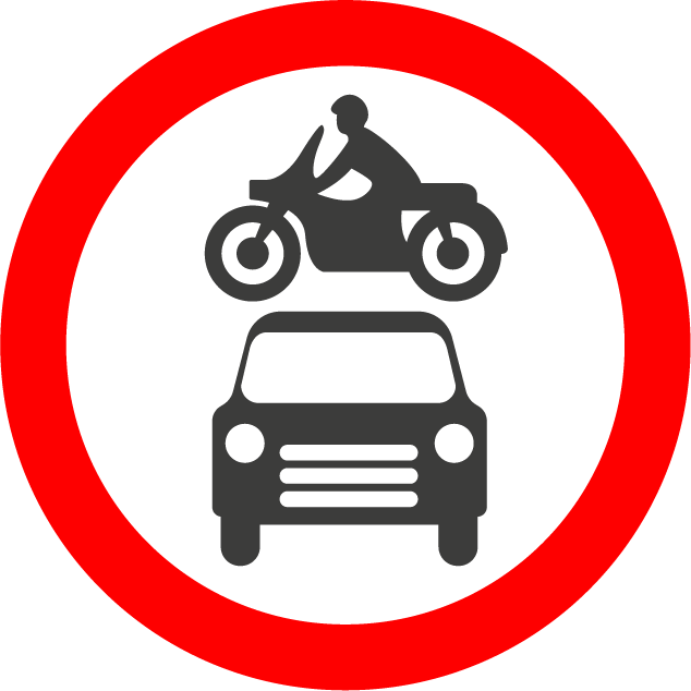 no vehicles road sign