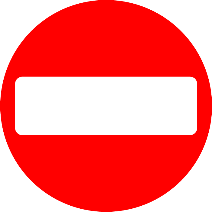 No entry road sign