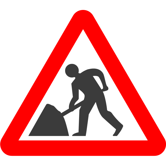 road works sign